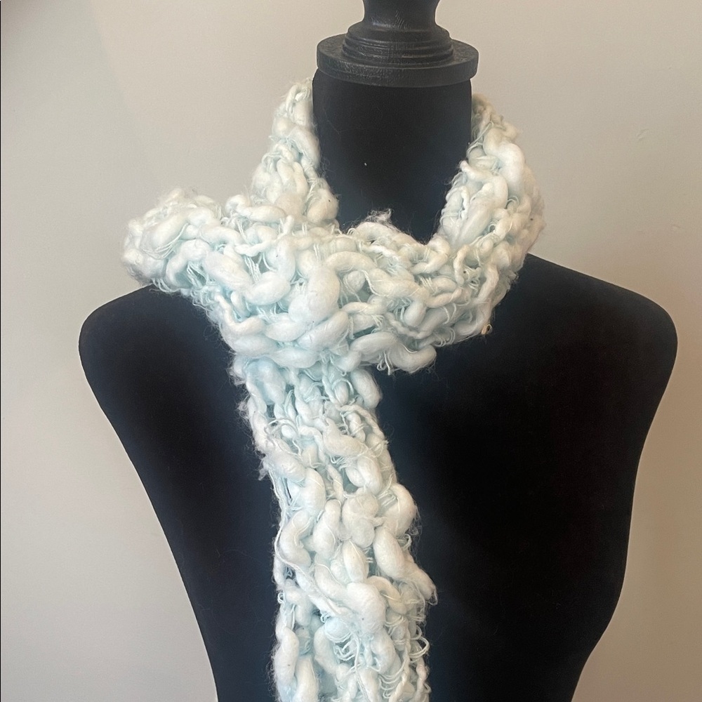 Chunky Knit Scarf in Light Blue